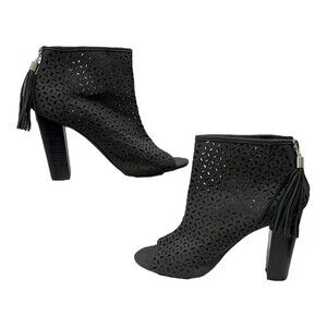 JustFab Zariah Women’s Open-Toe Tassel Heeled Boots